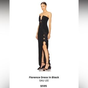 Sau Lee Florence Dress- Elegant Black Strapless Dress Size 4